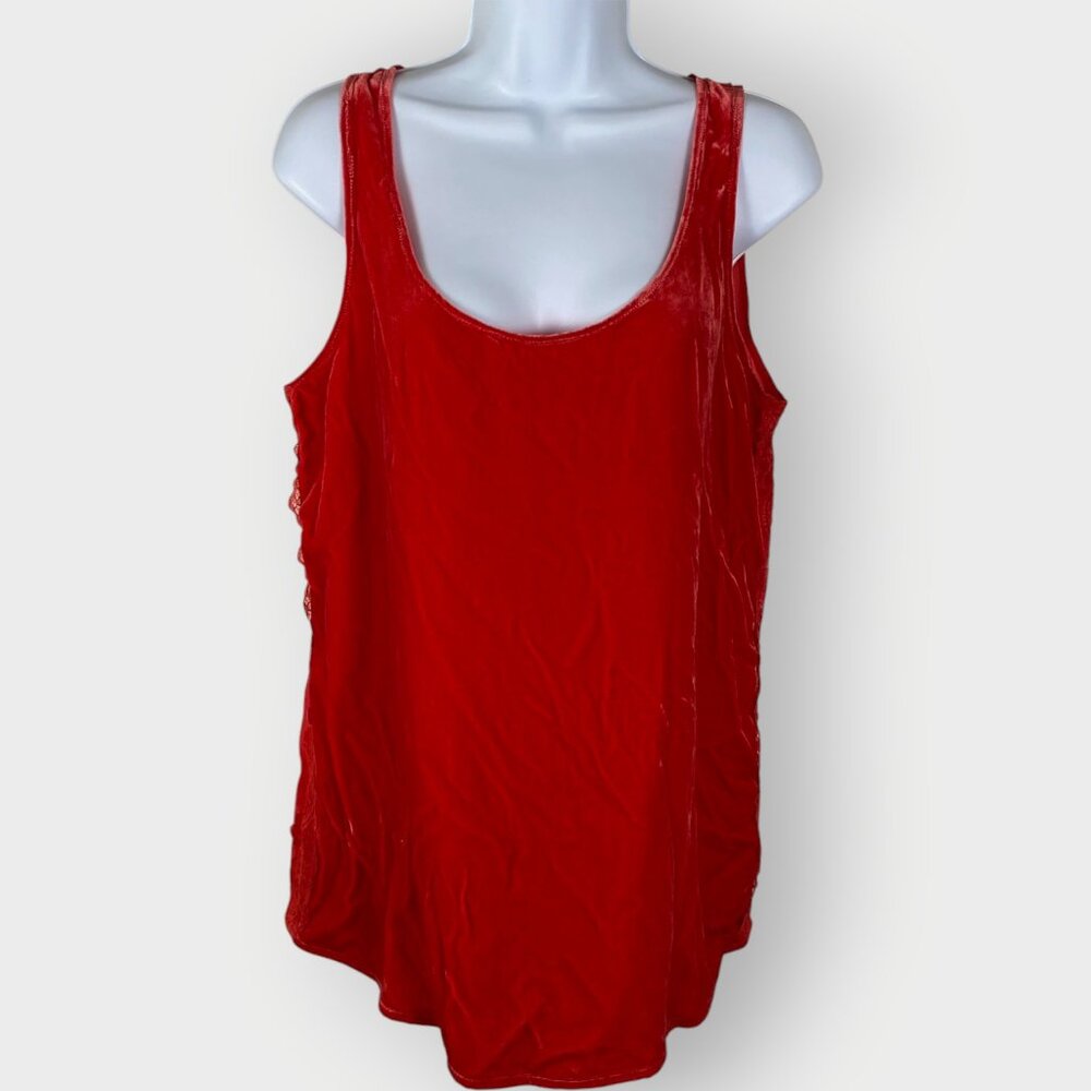 Sundance Womens Velvet Silk Sleeveless Top | M | Red | Boho Quiet Luxury